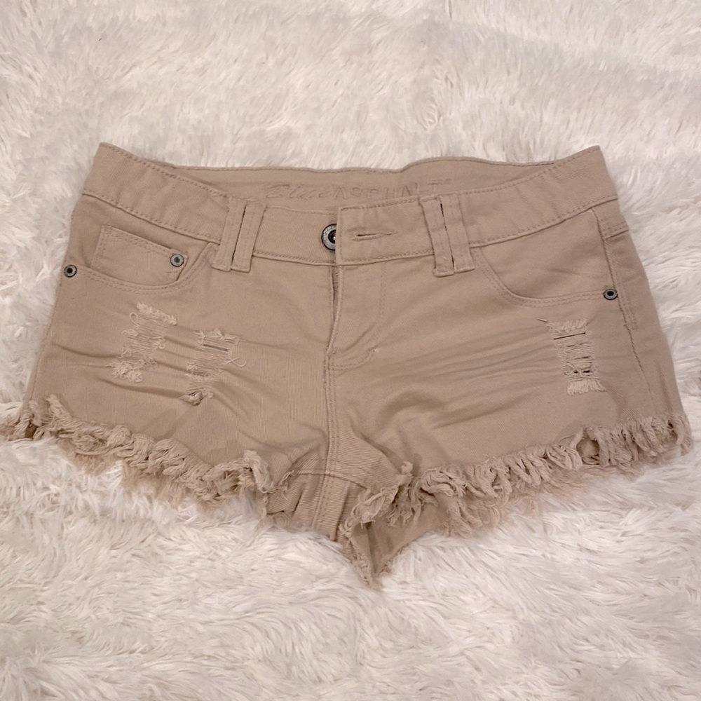 Blue asphalt Brand shorts. Cotton material. khaki nude color